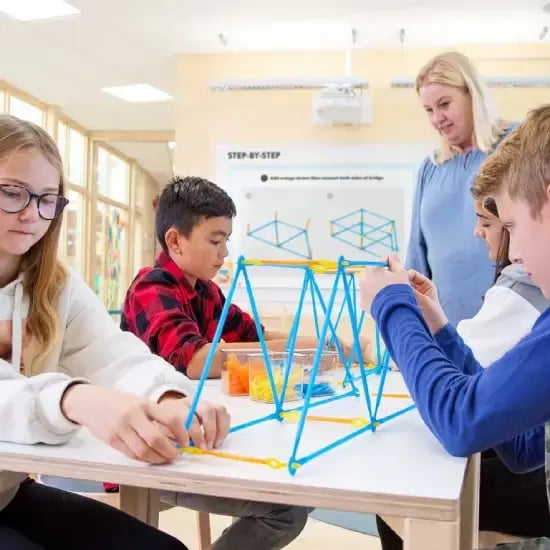 Students Building Bridge